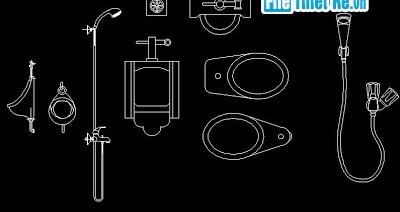 Autocad các thiết bị vệ sinh, bồn tắm, lavabo - Ảnh 3